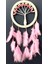 Pembe Kuş Tüylü Hayat Ağacı Düş Kapanı Dream Catcher Duvar Süsü 1