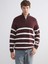 Yeni Sezon Dik Yaka Uzun Kollu Çizgili Erkek Triko Kazak 1