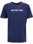 Bisiklet Yaka Baskılı Indigo Erkek T-Shirt M5WM-TST1585 1