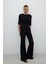 Düz Paça Örme Pantolon Siyah K2522007_001 8