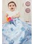 Fluffy Dream Ultra Yumuşak Mikro Polar Unisex Bebek Battaniyesi, Hayvan Desenli, Beyaz-Mavi, 80x100 cm 9