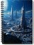 Fütüristik Şehirler Temalı Tasarım Tel Spiralli 4'lü Hatıra, Günlük, Ajanda, Anı, Okul Defter Seti 3