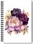 Doğa Temalı Renli Çiçekler Tasarım Tel Spiralli 4'lü Hatıra, Günlük, Ajanda, Anı, Okul Defter Seti 3