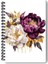 Doğa Temalı Renli Çiçekler Tasarım Tel Spiralli 4'lü Hatıra, Günlük, Ajanda, Anı, Okul Defter Seti 5