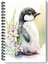 Sevimli Penguen Tasarım Tel Spiralli 4'lü Hatıra, Günlük, Ajanda, Anı, Okul Defter Seti 5