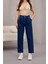 Kadın Yüksek Bel Likralı Pileli Mom Jeans 1