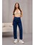 Kadın Yüksek Bel Likralı Pileli Mom Jeans 4