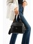 Kadın Siyah Yumuşak Suni Deri Ayarlanabilir Çapraz Askılı Smart Casual Omuz ve El Çantası 8