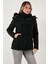 Kapitoneli Slim Fit Çıkarılabilir Kapüşonlu Mont Bayan Mont 497MARA 8