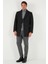 Slim Fit Apaş Yaka Astarlı Kaşe Kaban Erkek Kaban 584K1217 9