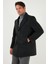 Slim Fit Apaş Yaka Astarlı Kaşe Kaban Erkek Kaban 584K1217 10
