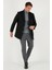 Slim Fit Apaş Yaka Astarlı Kaşe Kaban Erkek Kaban 584K1217 8