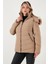 Kapitoneli Slim Fit Çıkarılabilir Kapüşonlu Mont Bayan Mont 497MARA 8