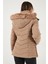 Kapitoneli Slim Fit Çıkarılabilir Kapüşonlu Mont Bayan Mont 497MARA 13