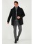 Slim Fit Çıkarılabilir Tüylü Yaka Detaylı Astarlı Kaşe Kaban Erkek Kaban 58400217 8