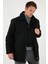 Slim Fit Çıkarılabilir Tüylü Yaka Detaylı Astarlı Kaşe Kaban Erkek Kaban 58400217 11