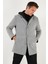 Çıkarılabilir Kapüşonlu Kırçıllı Slim Fit Kaşe Kaban Erkek Kaban 5841013 12
