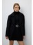 Kaşmir ve Yün Karışımlı Kruvaze Kaban Siyah K2519008_001 7
