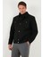 Slim Fit Ceket Yaka Astarlı Kaşe Kaban Erkek Kaban 58400347 8