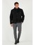 Slim Fit Ceket Yaka Astarlı Kaşe Kaban Erkek Kaban 58400347 12