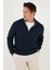 Pamuklu Relaxed Fit Yarım Fermuarlı Sıfır Yaka Örme Sweat Erkek Sweat 5901076 7
