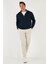 Pamuklu Relaxed Fit Yarım Fermuarlı Sıfır Yaka Örme Sweat Erkek Sweat 5901076 8