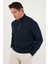 Pamuklu Relaxed Fit Yarım Fermuarlı Sıfır Yaka Örme Sweat Erkek Sweat 5901076 11