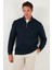 Pamuklu Relaxed Fit Yarım Fermuarlı Sıfır Yaka Örme Sweat Erkek Sweat 5901076 12