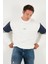 Pamuklu Relaxed Fit Bisiklet Yaka Şardonlu Renk Bloklu Sweat Erkek Sweat 5905298T 11