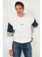 Pamuklu Relaxed Fit Bisiklet Yaka Şardonlu Renk Bloklu Sweat Erkek Sweat 5905298T 12