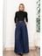 Dikiş Pileli Bol Paça Kemerli Pantolon 30183 1