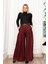 Dikiş Pileli Bol Paça Kemerli Pantolon 30183 2