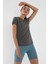 Koyu Gri Basic Kısa Kol Standart Kalıp O Yaka Kadın T-Shirt - 97144 2