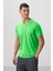 Neon Yeşil Basic Kısa Kol Standart Kalıp V Yaka Erkek T-Shirt - 87912 3