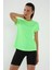 Neon Yeşil Basic Kısa Kol Standart Kalıp O Yaka Kadın T-Shirt - 97144 2
