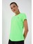 Neon Yeşil Basic Kısa Kol Standart Kalıp O Yaka Kadın T-Shirt - 97144 4