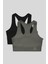 Slim Fit U Yaka 2li Paket Siyah-Çağla Kadın Spor Büstiyer - 97120 1
