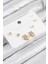 Pirinç Zirkon Taşlı Yıldız Model Gold Renk 925 Ayar Gümüş Çivi Kadın Küpe Set - TJ-BKP11178 2