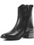 Kadın Siyah Fermuarlı Kalın Topuklu Deri Bot 4