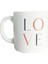 Love Baskılı Porselen Kupa Beyaz 1