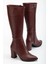 YSN-4422 Bordo Cilt Topuklu Kadın Çizme 4
