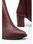 YSN-4422 Bordo Cilt Topuklu Kadın Çizme 5