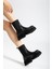 K-815 Siyah Lastikli Yüksek Tabanlı Günlük Kadın Bot 3