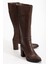 YSN-4422 Kahve Topuklu Kadın Çizme 4