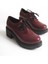 K-707 Bordo Kırışık Rugan Yüksek Tabanlı Bağcıklı Loafer Ayakkabı 2