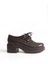 K-707 Kahve Kırışık Rugan Yüksek Tabanlı Bağcıklı Loafer Ayakkabı 4