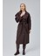 Acı Kahve Oversize Astarlı Uzun Trençkot 3