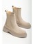 Kadın Lastikli Günlük Bej Süet Kalın Tabanlı Bot 1