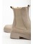 Kadın Lastikli Günlük Bej Süet Kalın Tabanlı Bot 3