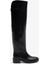 Tracy Siyah Deri Kadın Diz Üstü Çizme 1